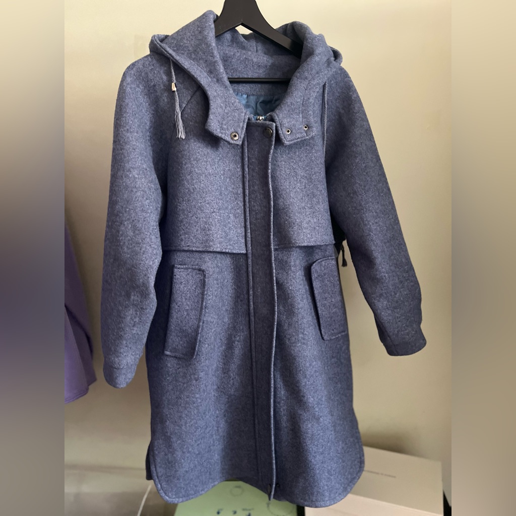 Women Oversized Coat Wool Blend Zip Coat